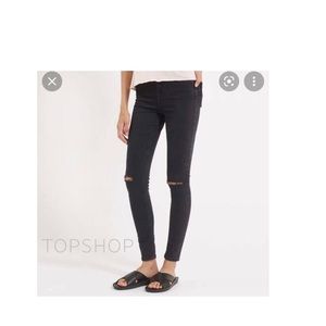 Top shop moto black ripped jeans